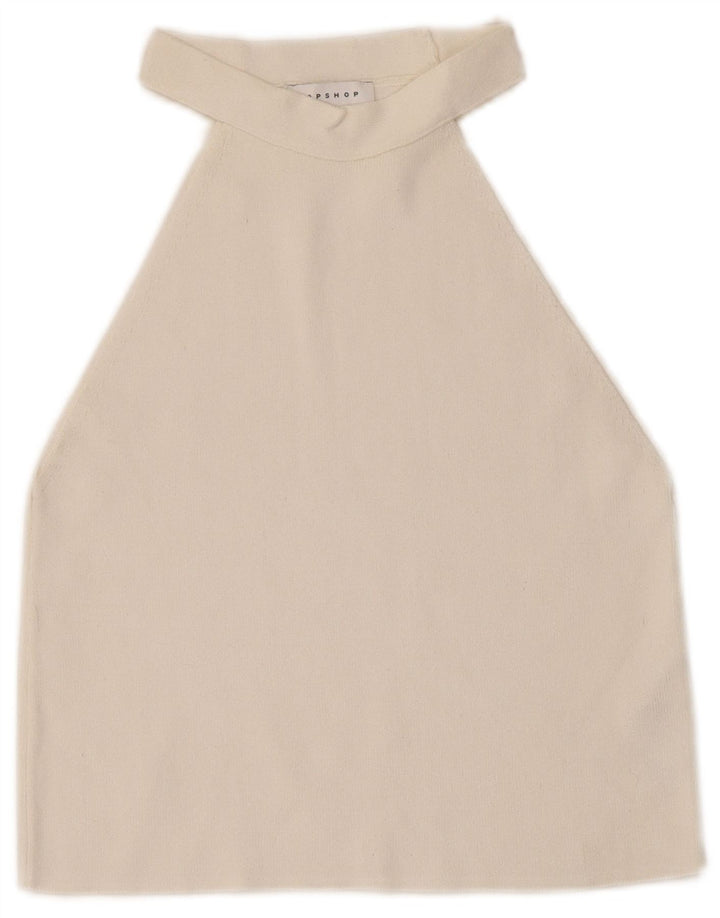 Topshop ženska majica s halterima UK 8 Mala bijela viskoza