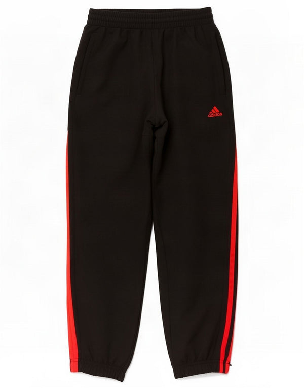 Adidas Boys Tracksuit Trousers Joggers 9-10 Years Black Polyester
