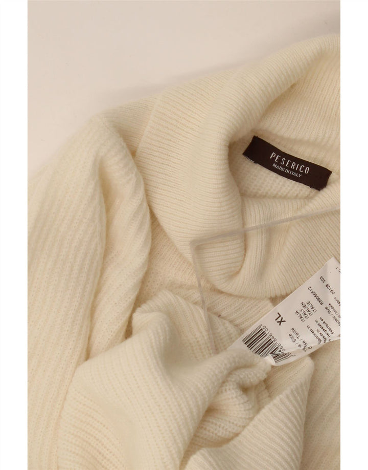 Vintage muški pulover s rol izrezom XL od bijele vune