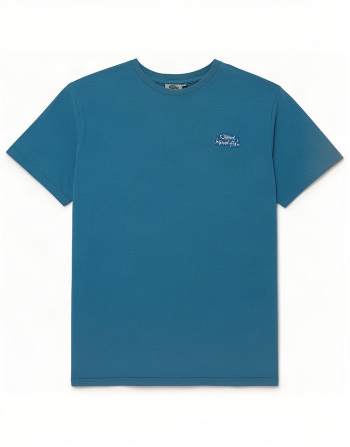 Weird Fish Muška majica kratkih rukava Medium Blue Cotton