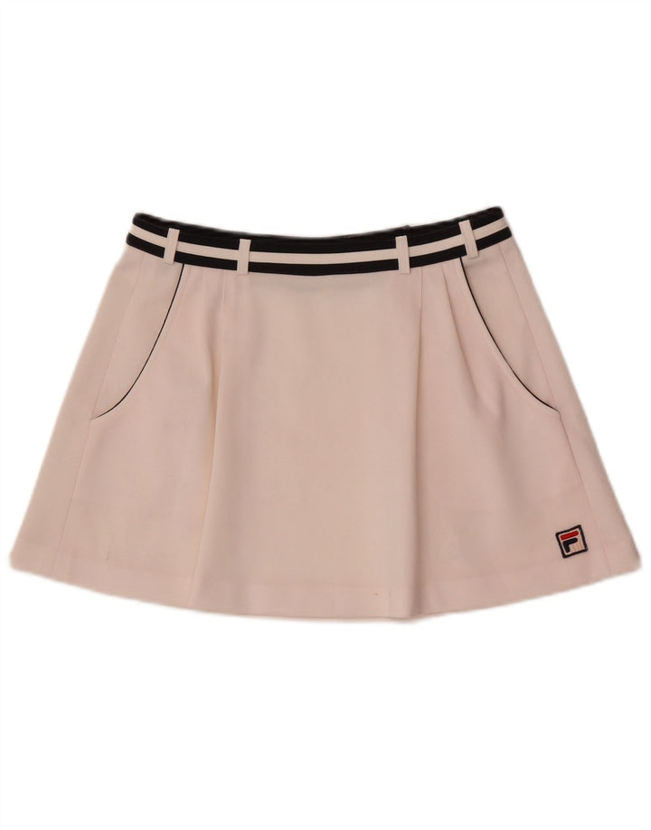 Fila ženska mini teniska suknja UK 12 Srednji bijeli prugasti poliester