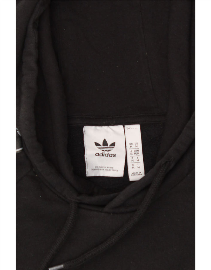 ADIDAS Mens Graphic Hoodie Jumper Medium Black Vintage Adidas and Second-Hand Adidas from Messina Hembry 