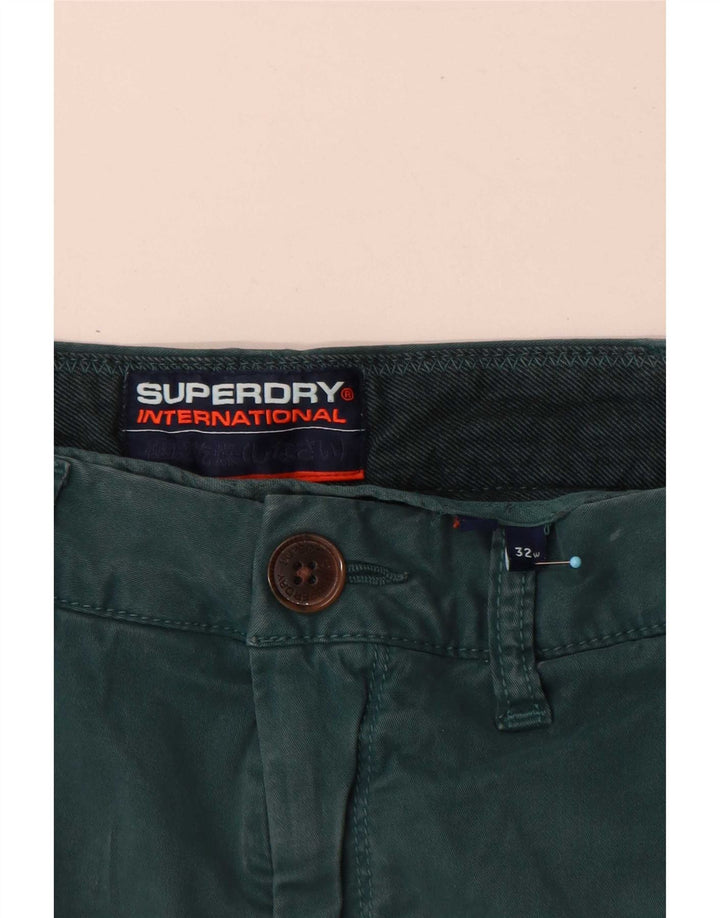 Superdry muške obične chino kratke hlače W32 Srednje zeleni pamuk