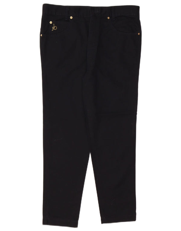 ROCCOBAROCCO ženske uske skraćene traperice IT 48 XL W34 L25 crni pamuk