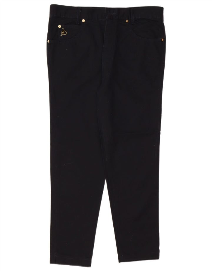 ROCCOBAROCCO ženske uske skraćene traperice IT 48 XL W34 L25 crni pamuk