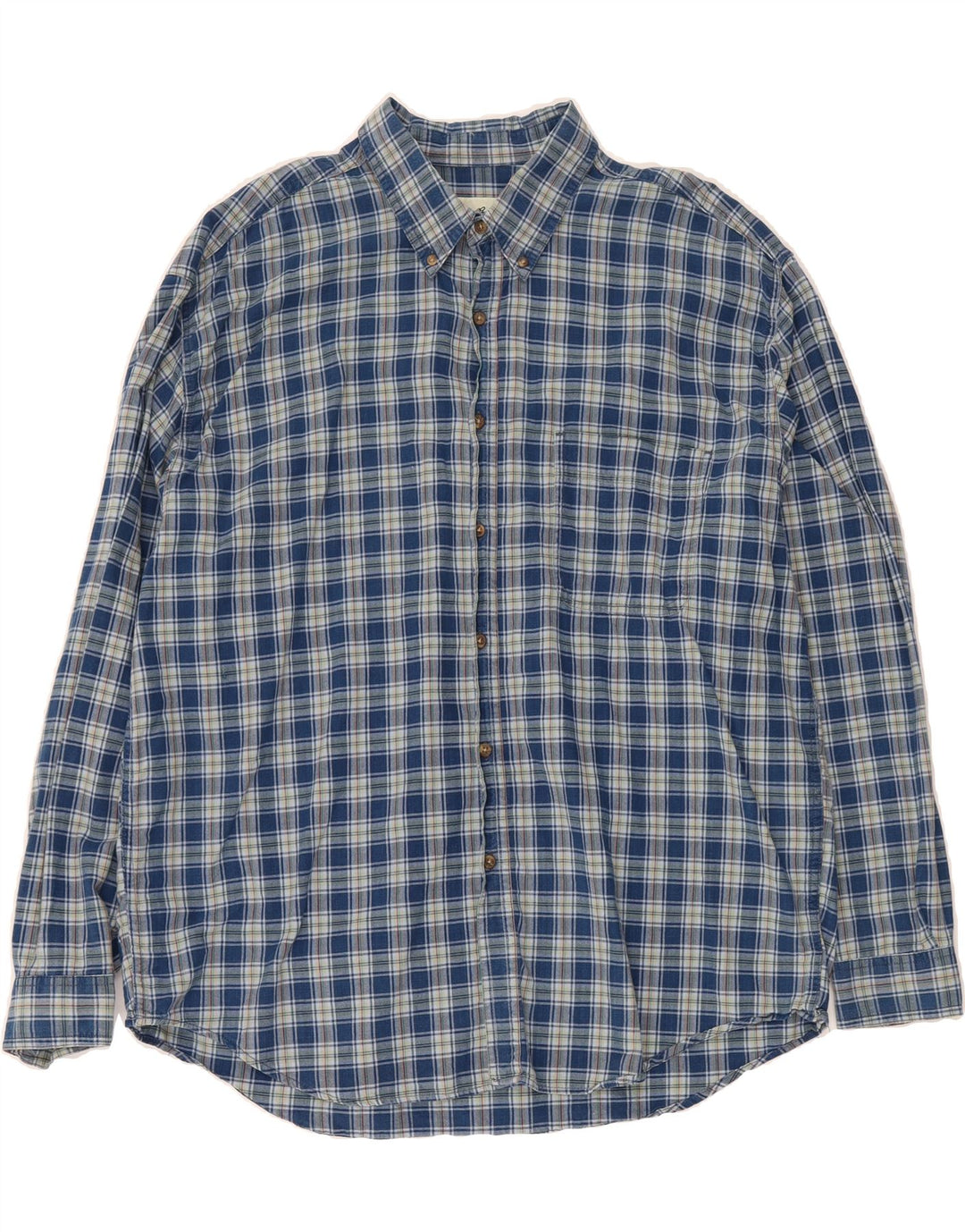 EDDIE BAUER Mens Shirt XL Blue Check Cotton Vintage Eddie Bauer and Second-Hand Eddie Bauer from Messina Hembry 