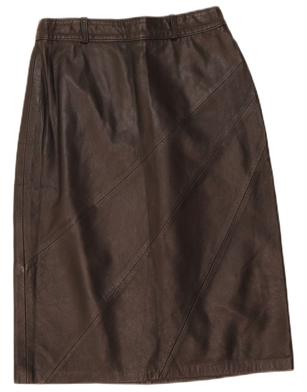 Vintage ženska kožna suknja W26 Mala crna kožna