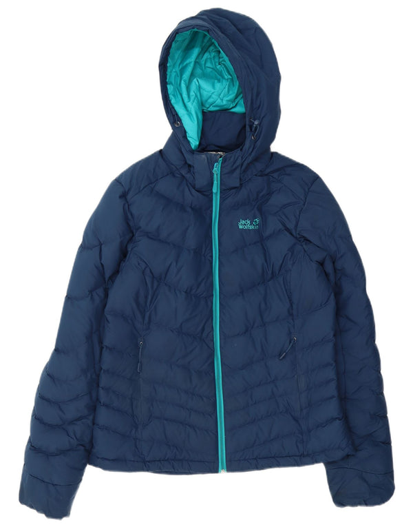 Jack Wolfskin ženska podstavljena jakna s kapuljačom UK 8/10 Mala tamnoplava poliester