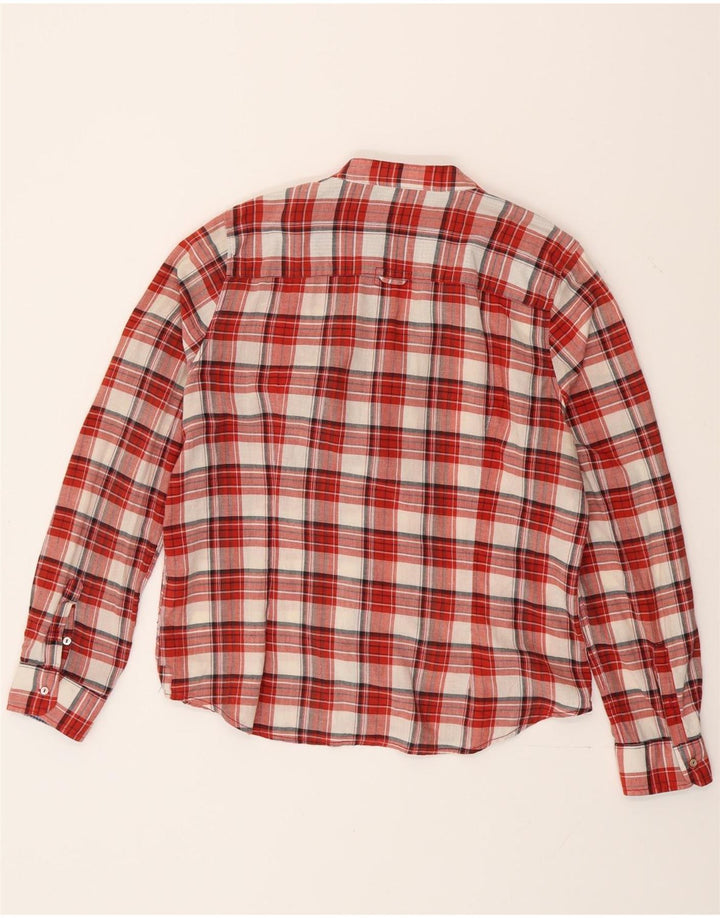 Zara ženska košulja s prednjicom s volanima UK 18 XL, crveni karirani pamuk