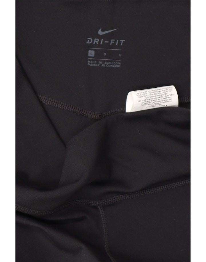 NIKE ženske Dri Fit Capri tajice UK 14 veliki crni poliester