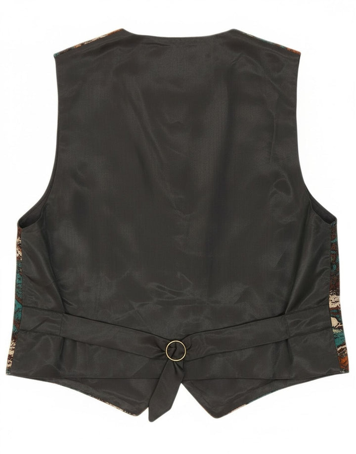 Vintage ženski prsluk s apstraktnim uzorkom UK 14 srednje višebojan