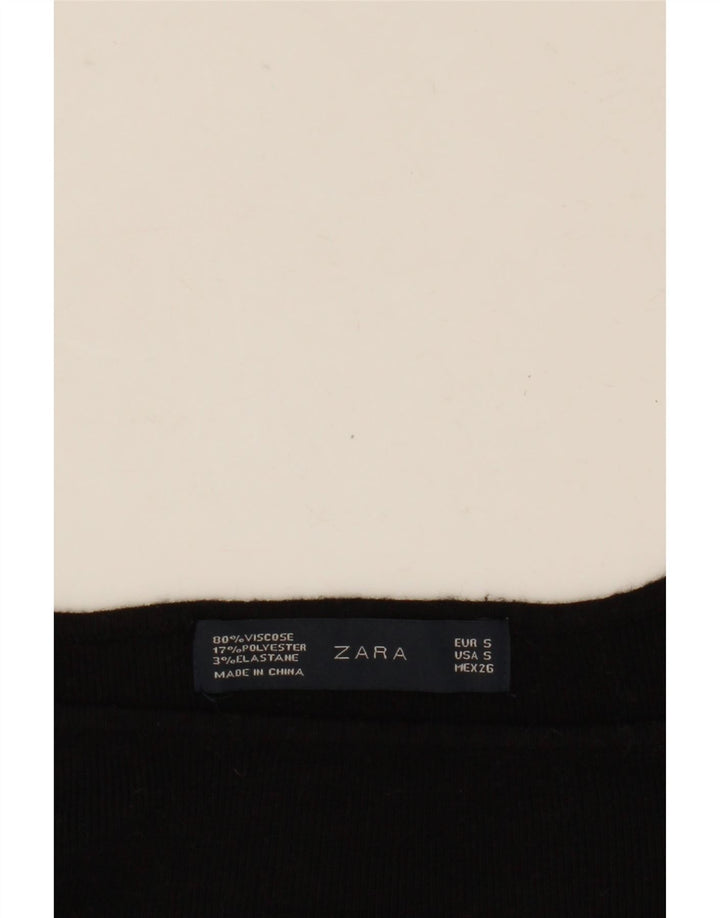 Zara ženski kratki rukav dugih rukava UK 10 Mala crna viskoza
