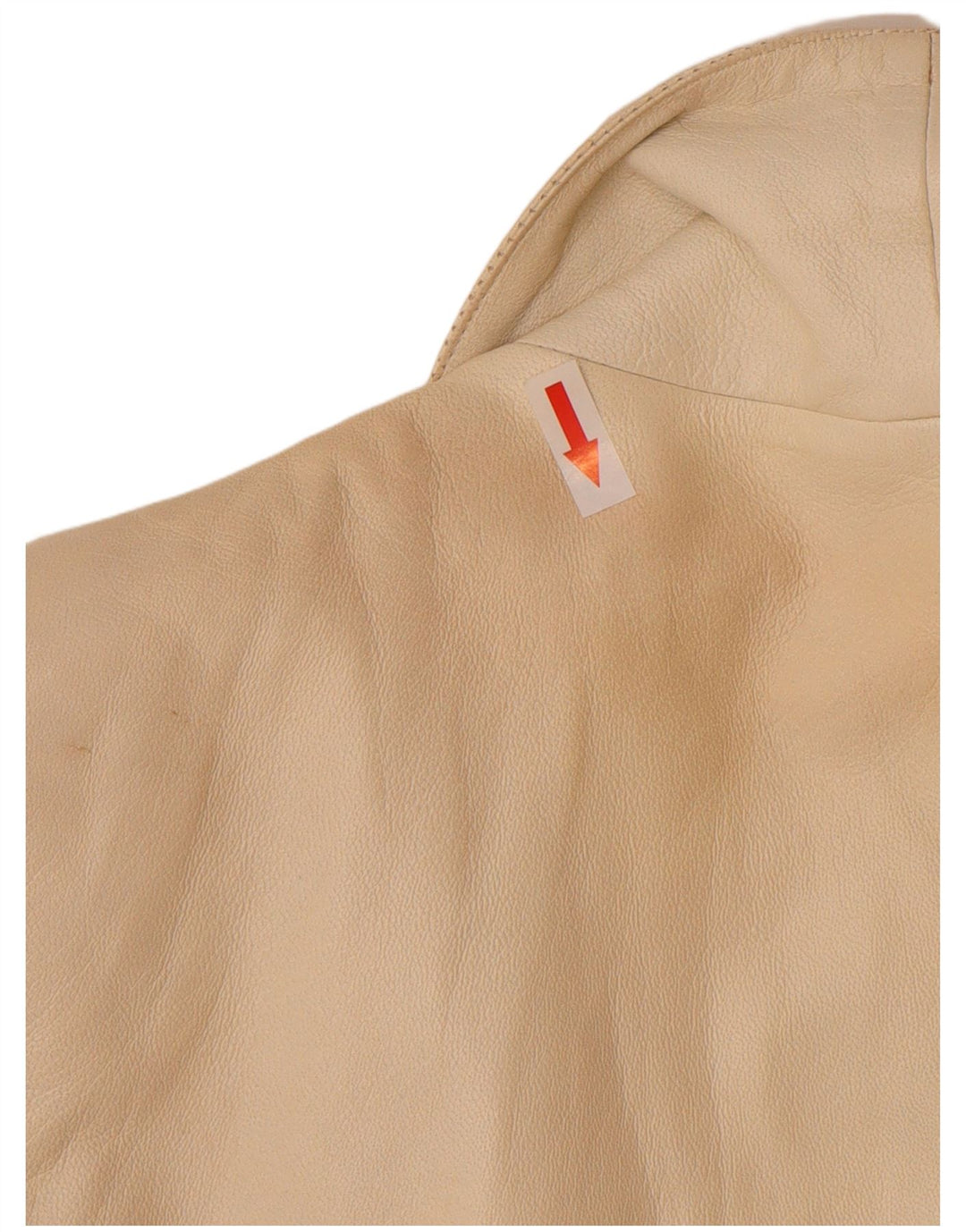 Vintage ženska kožna jakna s dvostrukim kopčanjem UK 12 Srednje bež