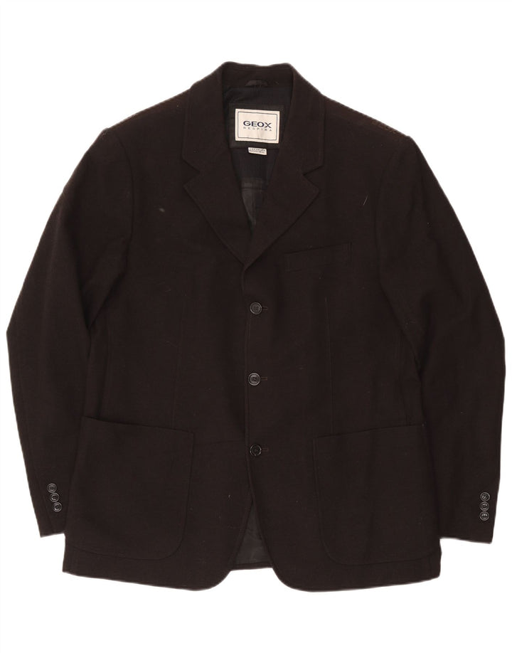 Geox Mens Respira sako sa 3 gumba UK 42 XL crna vuna