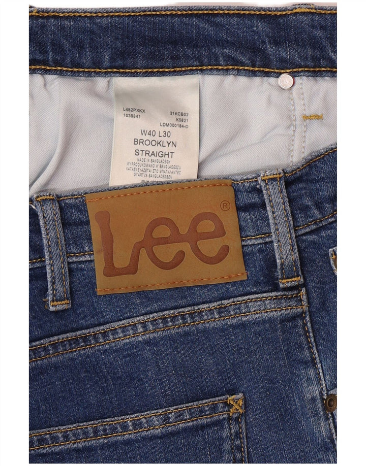 LEE Mens Brooklyn Straight Jeans W40 L30 Plavi pamuk