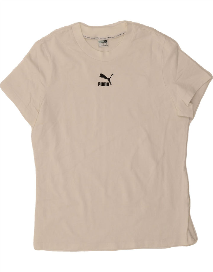 PUMA Womens T-Shirt Top UK 14 Large White Vintage Puma and Second-Hand Puma from Messina Hembry 