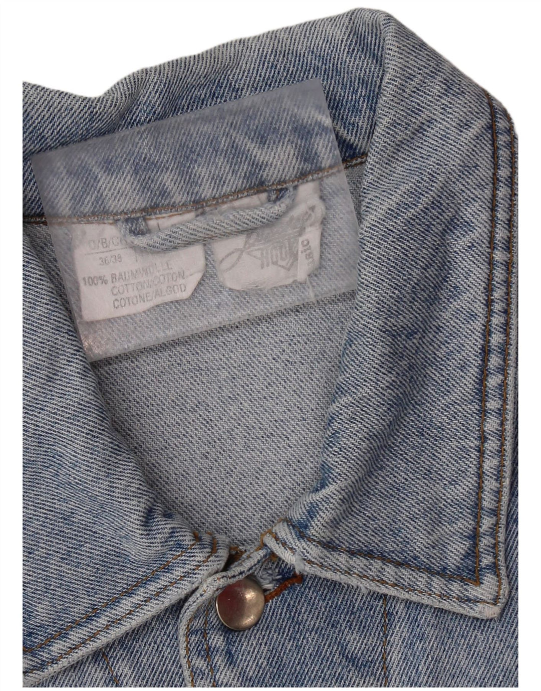 VINTAGE muška grafička traper jakna UK 36/38 Mali plavi pamuk