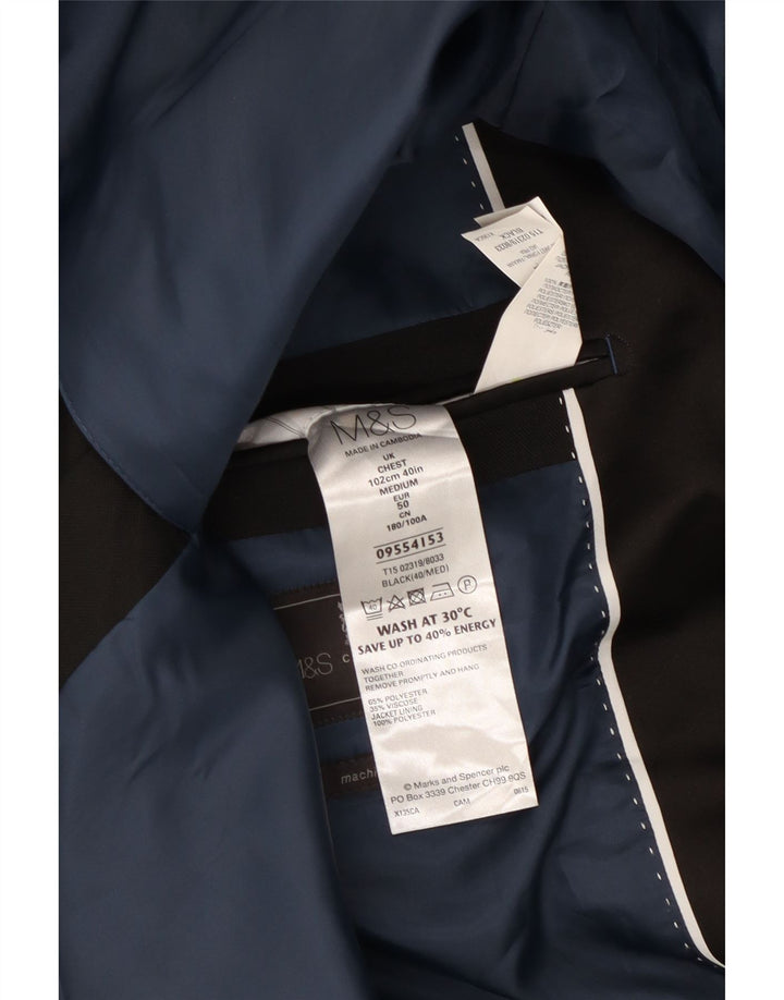 MARKS & SPENCER Muška jakna sa 1 gumbom EU 50 veliki crni poliester