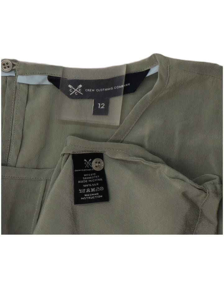 Crew Clothing Top ženska bluza UK 12 Srednje zelena svila