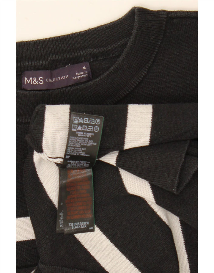 Marks & Spencer ženski džemper s okruglim izrezom UK 12 srednje crne pruge