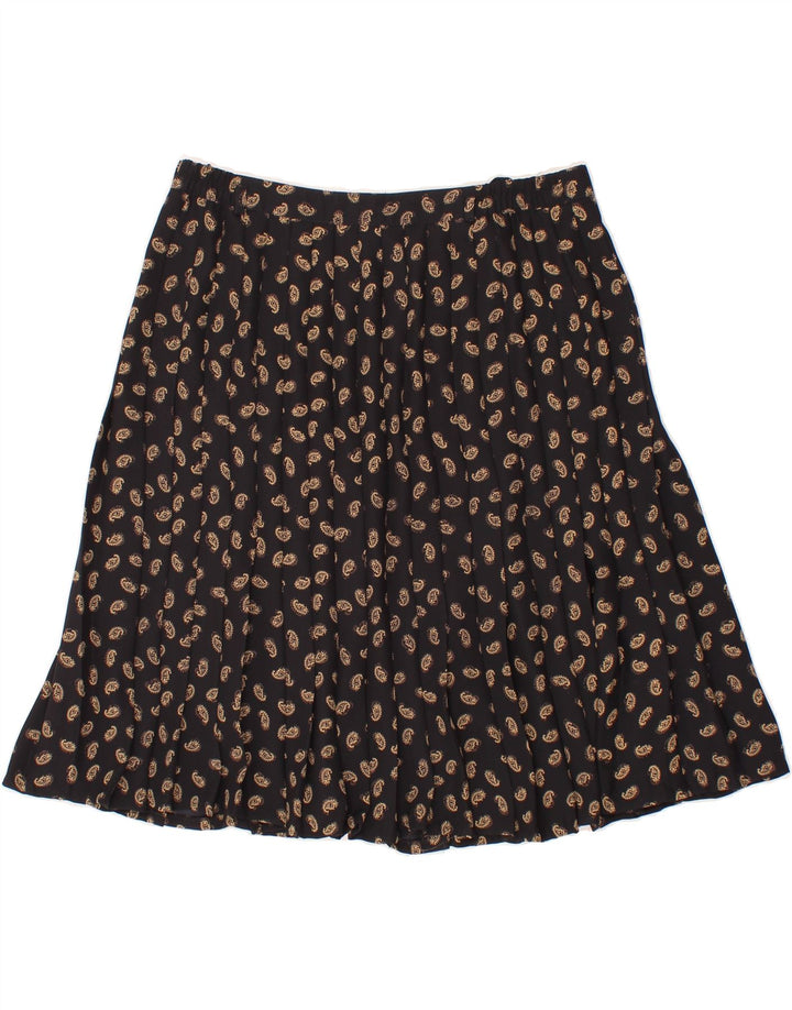 BARDEHLE Womens A-Line Skirt IT 44 Medium W30  Black Paisley Polyester Vintage Bardehle and Second-Hand Bardehle from Messina Hembry 