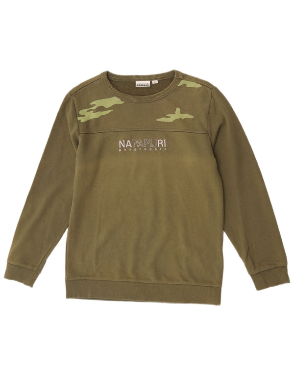 Napapijri Boys Geographic Sweatshirt džemper 11-12 godina kaki boja