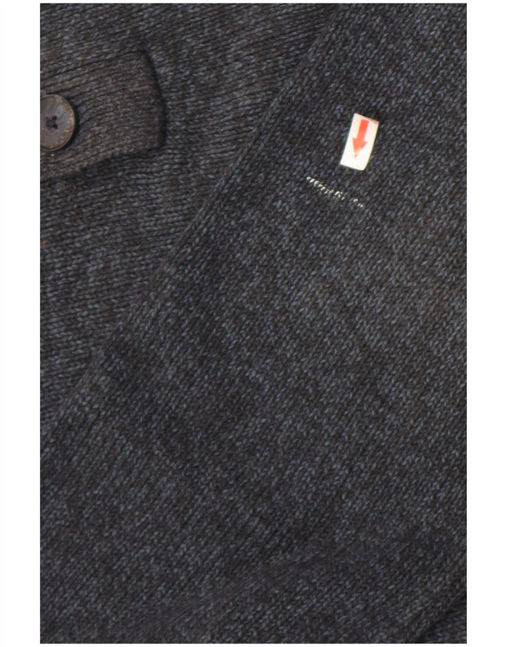 Marks & Spencer muški džemper s dugmadima i ovratnikom Veliki tamnoplavi pulover