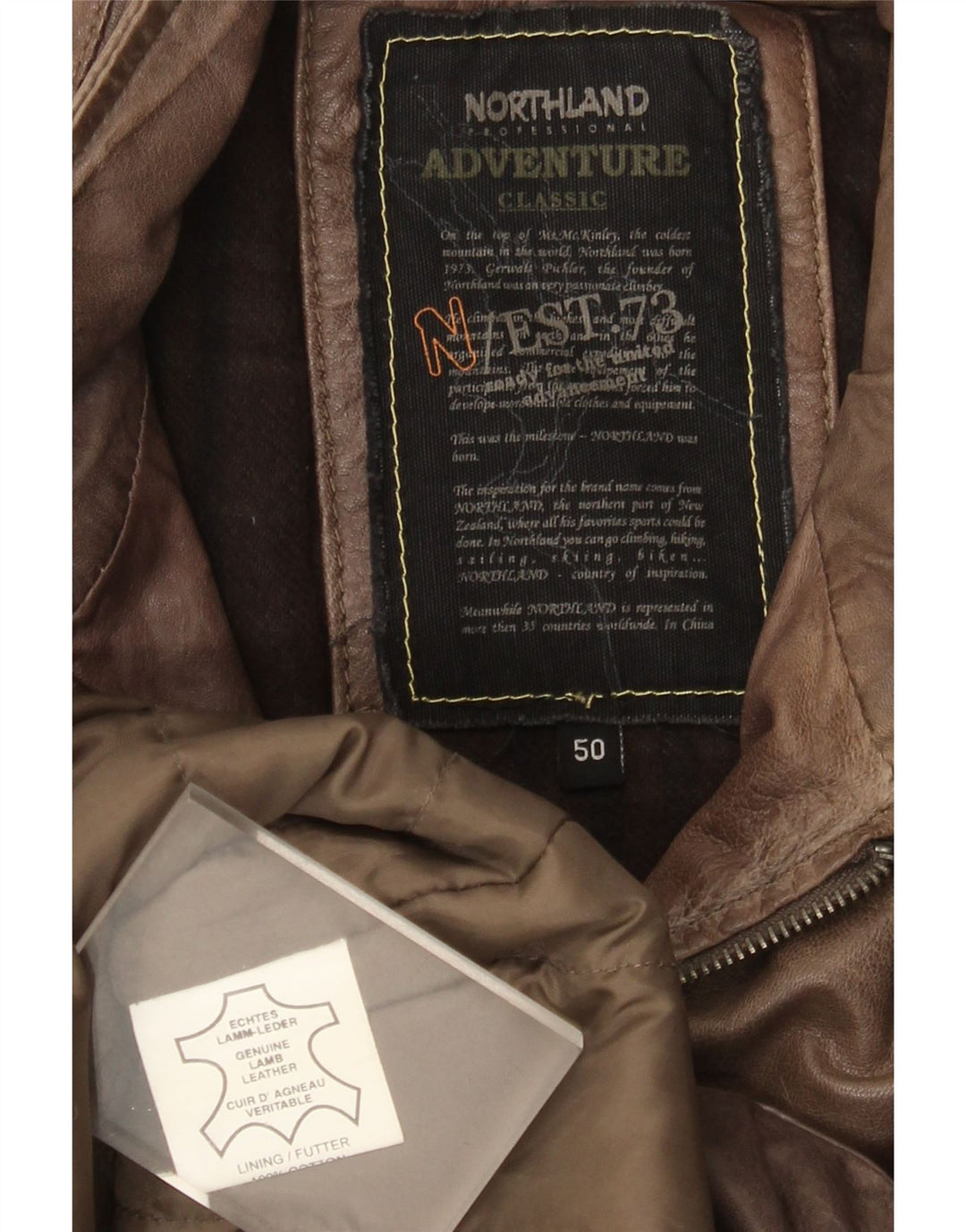 Muška kožna jakna North Land IT 50 Large Brown Leather