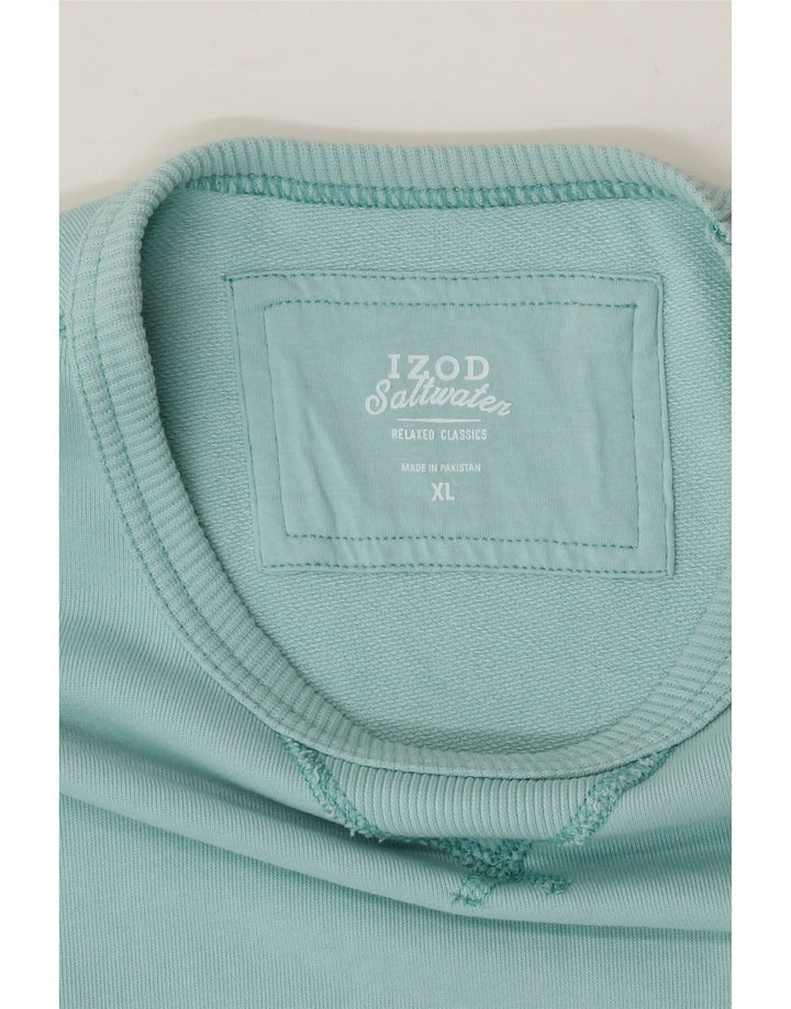 IZOD Mens Salt Water Sweatshirt Jumper XL Turquoise Vintage Izod and Second-Hand Izod from Messina Hembry 
