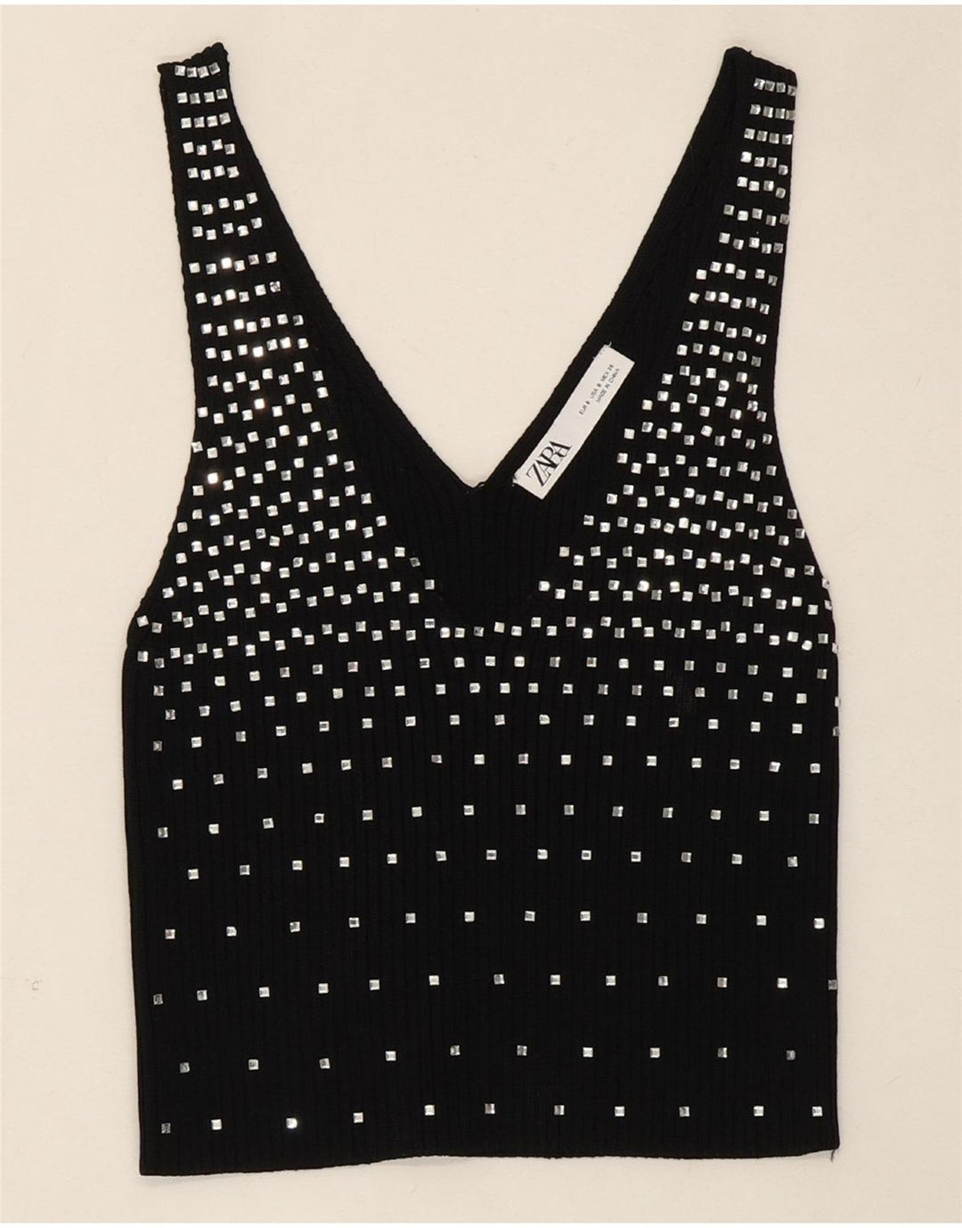 ZARA Womens Sleeveless Knit Blouse Top UK 8 Small Black Vintage Zara and Second-Hand Zara from Messina Hembry 