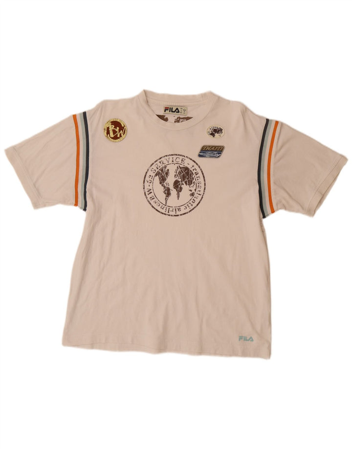 FILA Muška majica kratkih rukava s grafičkim motivima, veliki bijeli pamuk