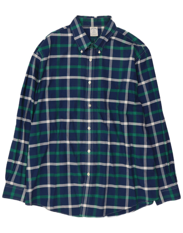 Brooks Brothers muška regent košulja 2XL plavi karirani pamuk