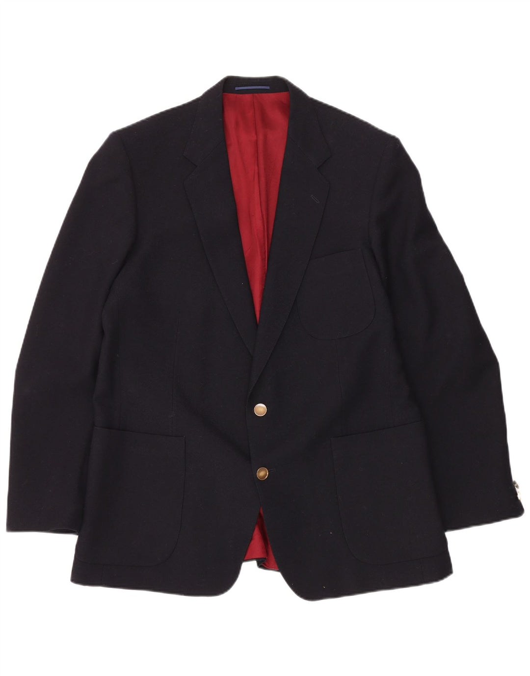 MAGEE Mens 2 Button Blazer Jacket UK 40 Large Navy Blue Wool