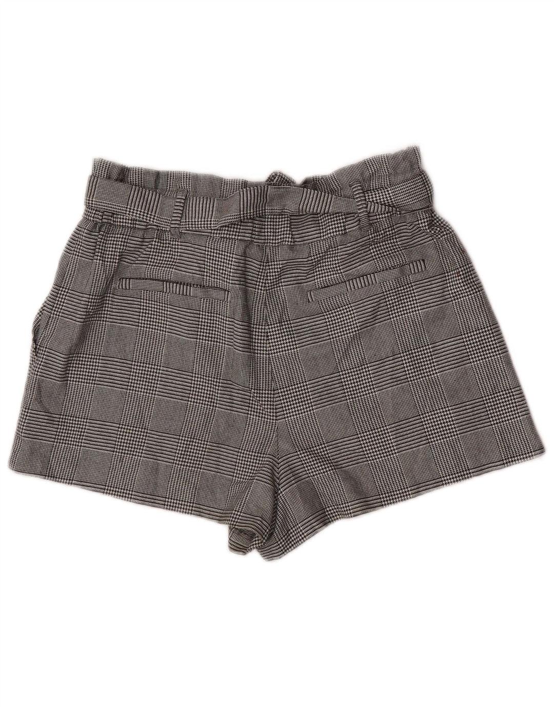 Zara ženske kratke chino hlače visokog struka, velike W30 sive, poliester u obliku ptičje zubice