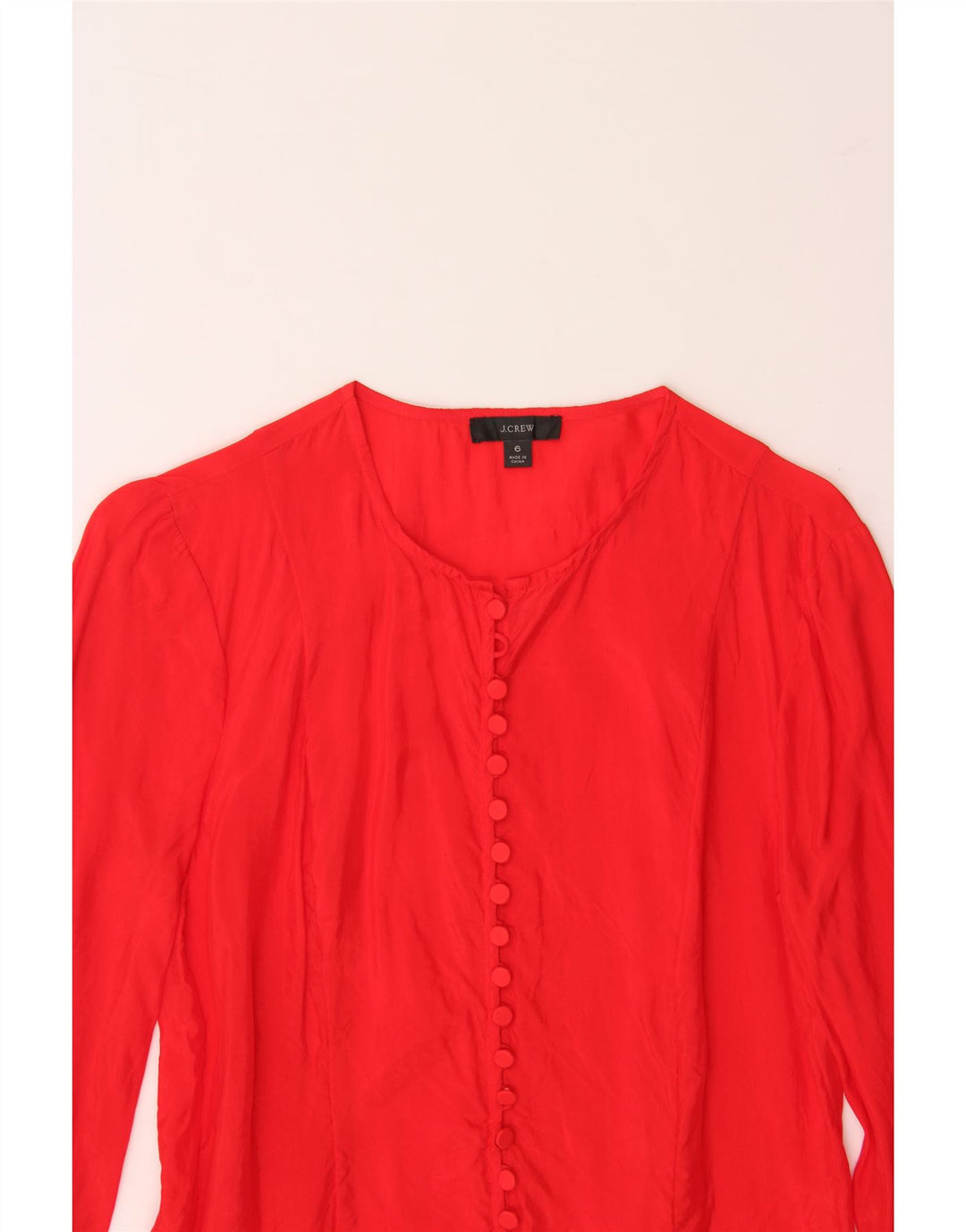 J. CREW Womens Shirt Blouse US 6 Medium Red Cupro Vintage J. Crew and Second-Hand J. Crew from Messina Hembry 