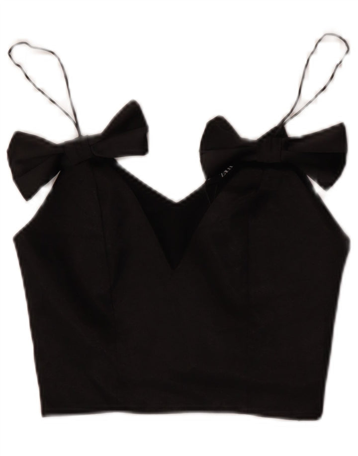 Zara ženski kratki Cami Top UK 4 XS crni poliester