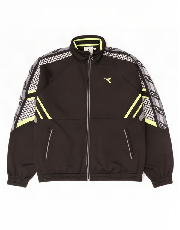 Diadora muška trenirka gornja jakna UK 46 2XL crni poliester u boji