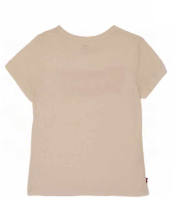 Levi's Womens Graphic T-Shirt Top UK 10 Small White Cotton