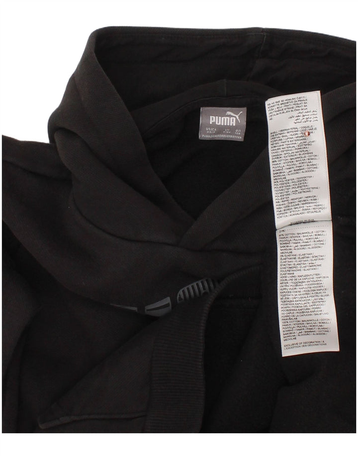 PUMA Boys Graphic Hoodie Džemper 7-8 godina crni pamuk