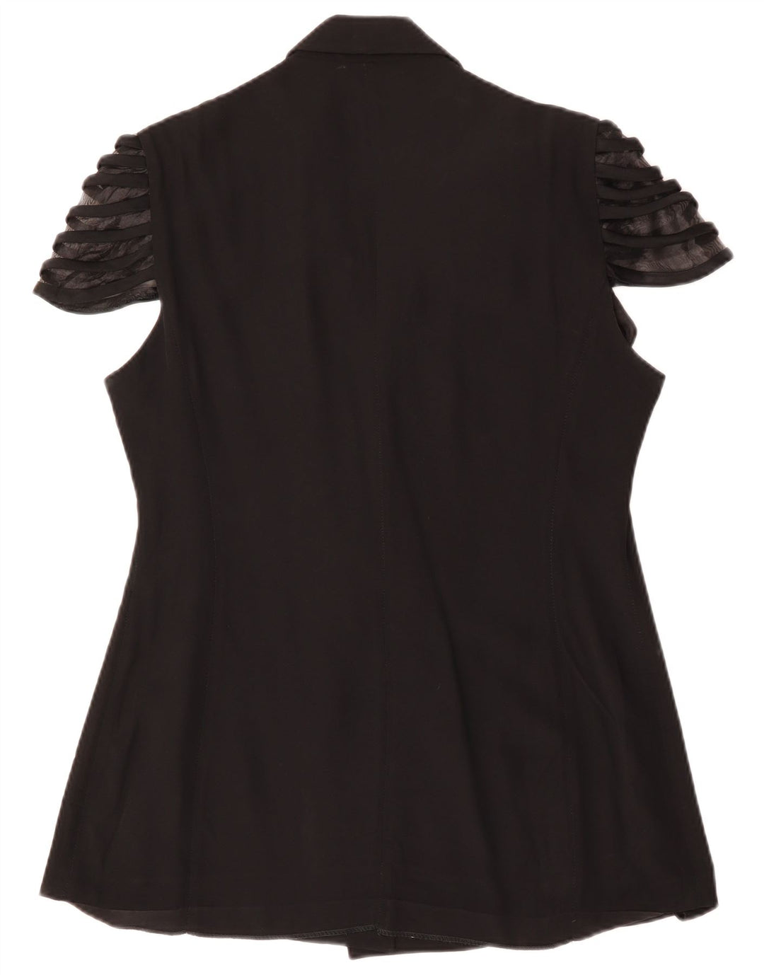 Vintage ženski sako kratkih rukava s 1 gumbom IT 48 XL crni acetat