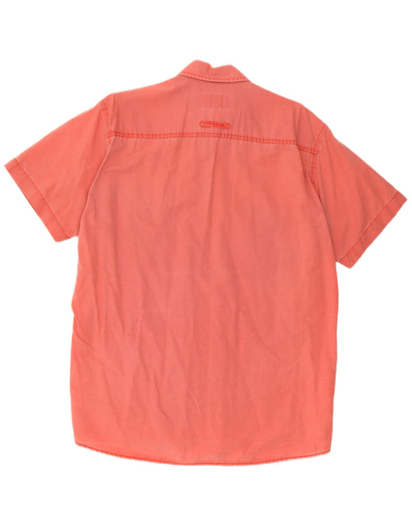 Camel Active Mens Short Sleeve Shirt Large Pink Cotton