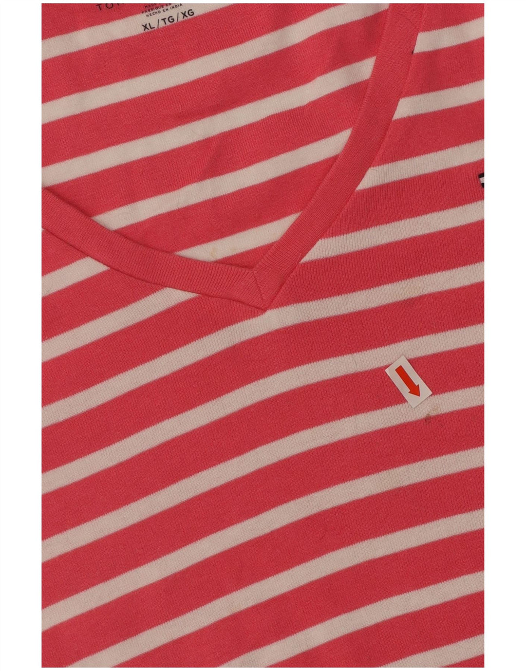 TOMMY HILFIGER Ženska majica kratkih rukava UK 18 XL Pamuk na ružičaste pruge