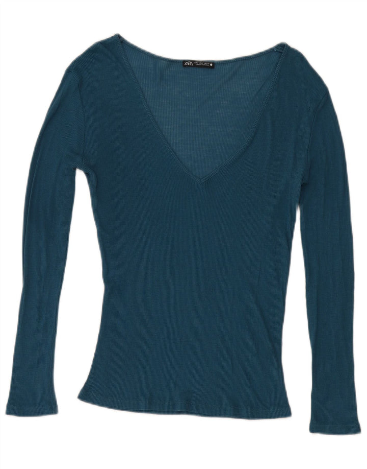 Zara ženska majica dugih rukava UK 14 Large Blue