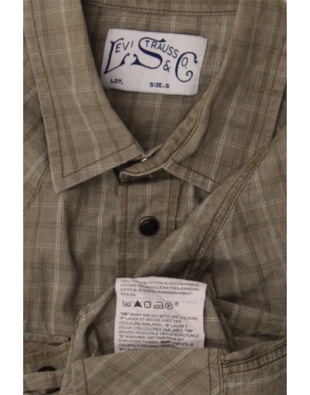 Levi's muška zapadnjačka košulja, mali zeleni karirani pamuk