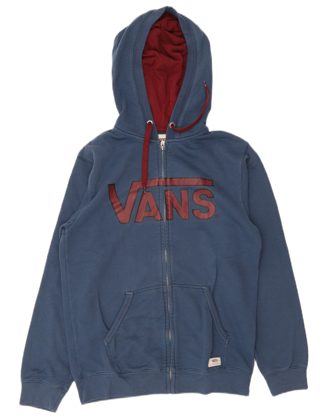 Vans muška majica s kapuljačom s patentnim zatvaračem srednje plavi pamuk