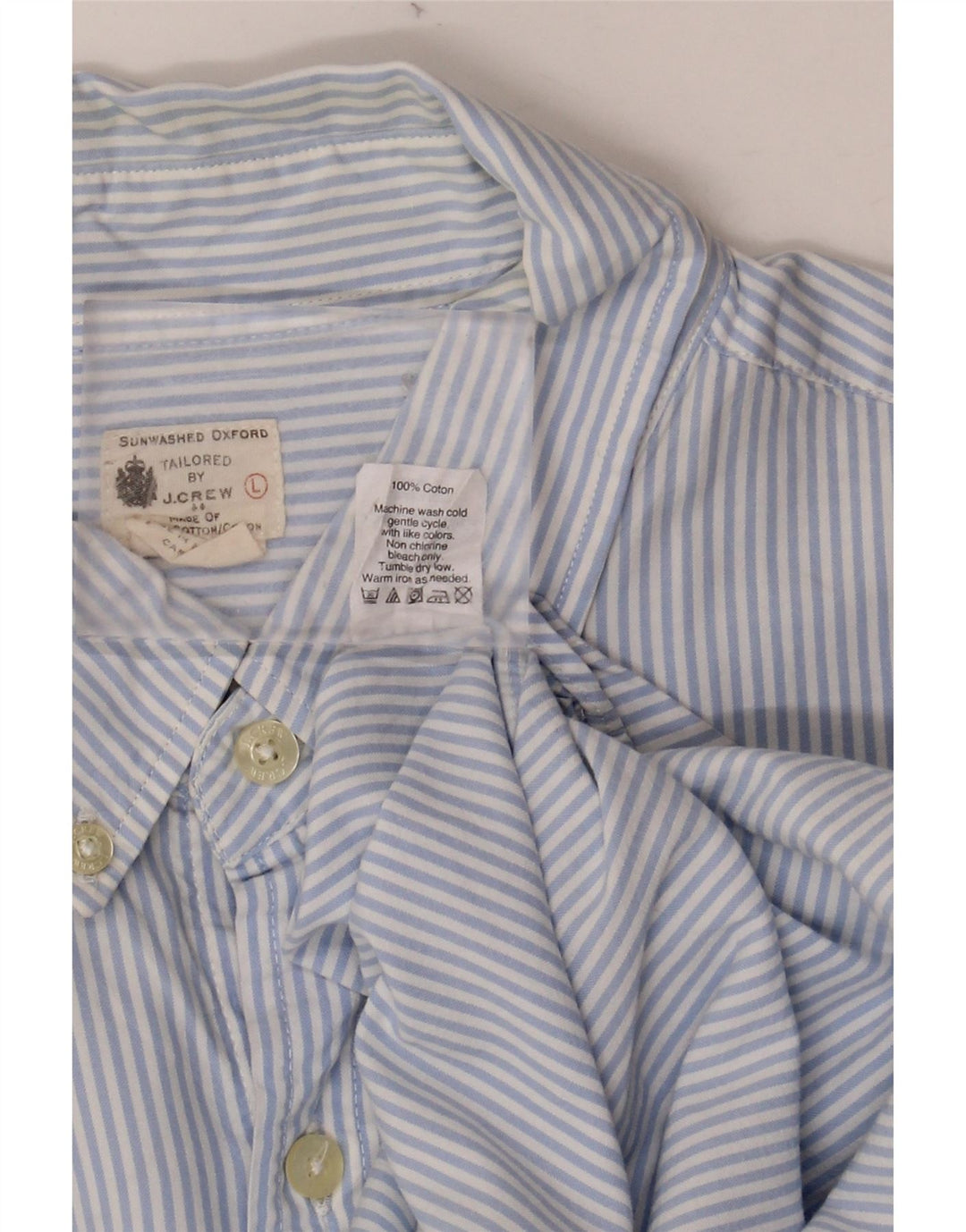 J. CREW Muška košulja po mjeri, pamuk s velikim plavim prugama