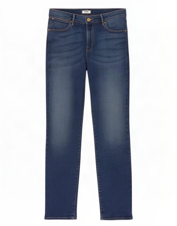 Wrangler Womens Slim Jeans W33 L32 Blue Cotton