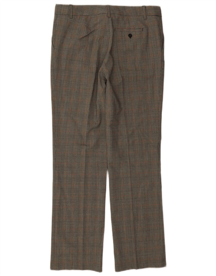 Zara Womens Straight Suit Trousers W32 L31 Grey Houndstooth Classic