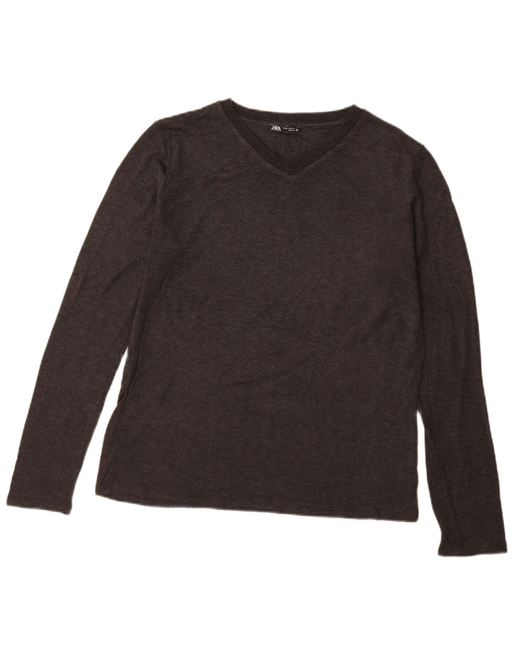 ZARA ženski top dugih rukava UK 18 XL sivi akril