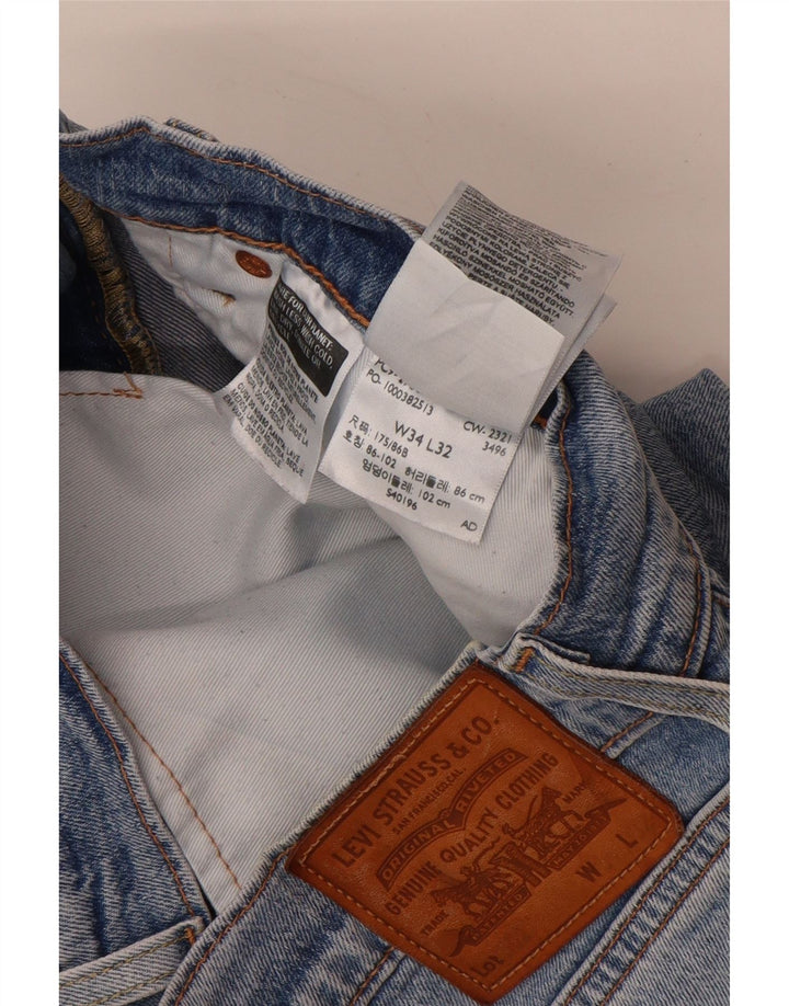 LEVI'S muške 501 ravne traperice W34 L32 plavi pamuk